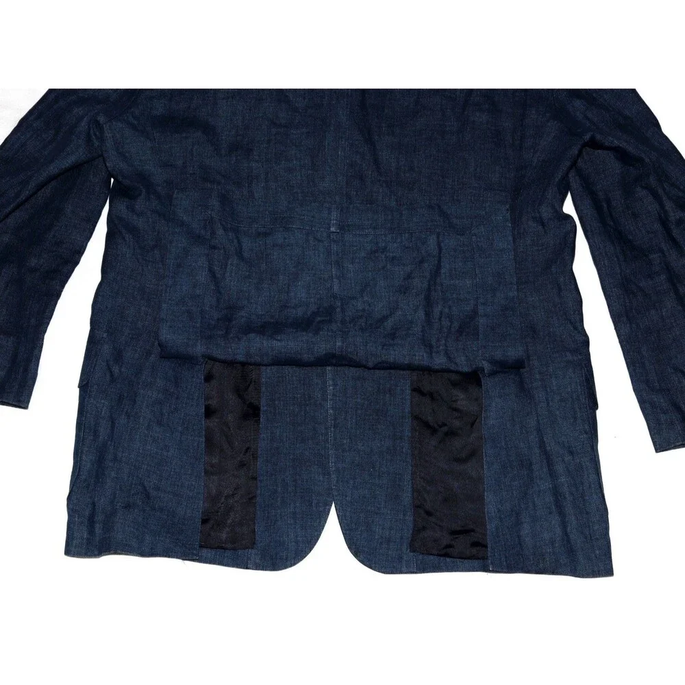 Faconnable‎ Men's 100% Linen Chambray Denim Blazer Sport Coat Jacket Size XL